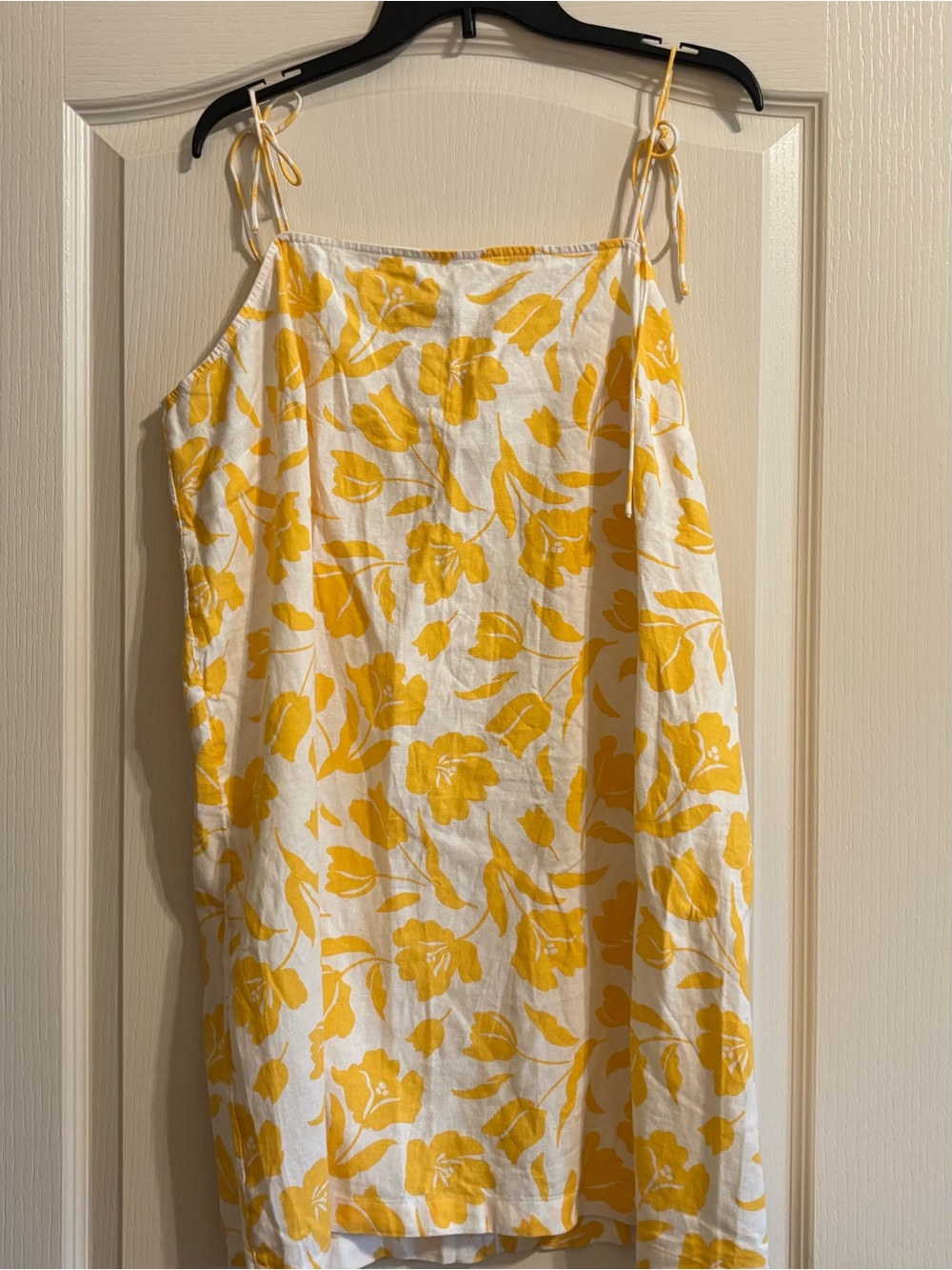 Old Navy White Mini Dress with Yellow Floral Print